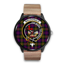 Load image into Gallery viewer, MacDonald Clans ,Brown Leather watch, leather steel watch, tartan watch, tartan watches, clan watch, scotland watch, merry christmas, cyber Monday, halloween, black Friday