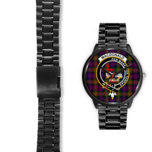 Load image into Gallery viewer, MacDonald Clans ,Black Leather watch, leather steel watch, tartan watch, tartan watches, clan watch, scotland watch, merry christmas, cyber Monday, halloween, black Friday