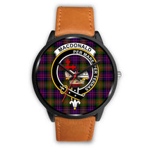 Load image into Gallery viewer, MacDonald Clans ,Pink Leather watch, leather steel watch, tartan watch, tartan watches, clan watch, scotland watch, merry christmas, cyber Monday, halloween, black Friday