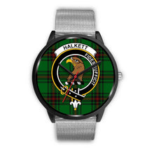 Load image into Gallery viewer, Halkett Clans ,Rose Gold Metal Link watch, leather steel watch, tartan watch, tartan watches, clan watch, scotland watch, merry christmas, cyber Monday, halloween, black Friday