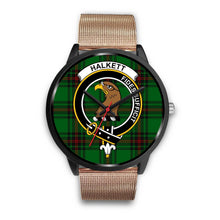 Load image into Gallery viewer, Halkett Clans ,Brown Leather watch, leather steel watch, tartan watch, tartan watches, clan watch, scotland watch, merry christmas, cyber Monday, halloween, black Friday