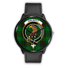 Load image into Gallery viewer, Halkett Clans ,Black Metal Mesh watch, leather steel watch, tartan watch, tartan watches, clan watch, scotland watch, merry christmas, cyber Monday, halloween, black Friday