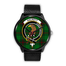 Load image into Gallery viewer, Halkett Clans ,Rose Gold Metal Mesh watch, leather steel watch, tartan watch, tartan watches, clan watch, scotland watch, merry christmas, cyber Monday, halloween, black Friday