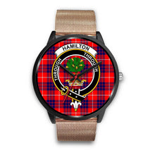 Load image into Gallery viewer, Hamilton Modern Clans ,Brown Leather watch, leather steel watch, tartan watch, tartan watches, clan watch, scotland watch, merry christmas, cyber Monday, halloween, black Friday