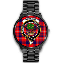 Load image into Gallery viewer, Hamilton Modern Clans ,Black Metal Link watch, leather steel watch, tartan watch, tartan watches, clan watch, scotland watch, merry christmas, cyber Monday, halloween, black Friday