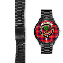 Load image into Gallery viewer, Hamilton Modern Clans ,Black Leather watch, leather steel watch, tartan watch, tartan watches, clan watch, scotland watch, merry christmas, cyber Monday, halloween, black Friday