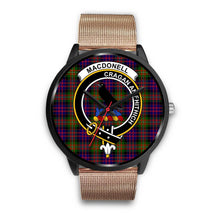 Load image into Gallery viewer, MacDonnell Clans ,Brown Leather watch, leather steel watch, tartan watch, tartan watches, clan watch, scotland watch, merry christmas, cyber Monday, halloween, black Friday