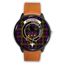 Load image into Gallery viewer, MacDonnell Clans ,Pink Leather watch, leather steel watch, tartan watch, tartan watches, clan watch, scotland watch, merry christmas, cyber Monday, halloween, black Friday