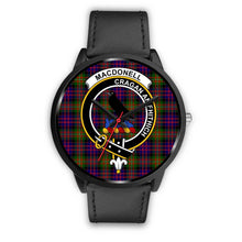 Load image into Gallery viewer, MacDonnell Clans ,Black Metal Mesh watch, leather steel watch, tartan watch, tartan watches, clan watch, scotland watch, merry christmas, cyber Monday, halloween, black Friday
