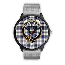 Load image into Gallery viewer, Hannay Clans ,Rose Gold Metal Link watch, leather steel watch, tartan watch, tartan watches, clan watch, scotland watch, merry christmas, cyber Monday, halloween, black Friday
