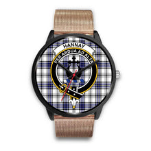 Load image into Gallery viewer, Hannay Clans ,Brown Leather watch, leather steel watch, tartan watch, tartan watches, clan watch, scotland watch, merry christmas, cyber Monday, halloween, black Friday