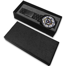 Load image into Gallery viewer, Hannay Clans ,White Leather watch, leather steel watch, tartan watch, tartan watches, clan watch, scotland watch, merry christmas, cyber Monday, halloween, black Friday