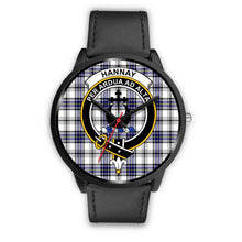 Load image into Gallery viewer, Hannay Clans ,Black Metal Mesh watch, leather steel watch, tartan watch, tartan watches, clan watch, scotland watch, merry christmas, cyber Monday, halloween, black Friday