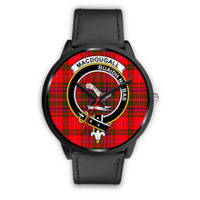 Load image into Gallery viewer, MacDougall Clans ,Black Metal Mesh watch, leather steel watch, tartan watch, tartan watches, clan watch, scotland watch, merry christmas, cyber Monday, halloween, black Friday