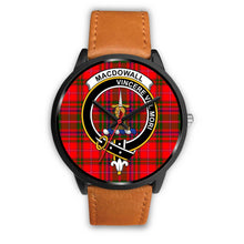Load image into Gallery viewer, MacDowall Clans ,Pink Leather watch, leather steel watch, tartan watch, tartan watches, clan watch, scotland watch, merry christmas, cyber Monday, halloween, black Friday