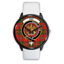 Load image into Gallery viewer, Hay Modern Clans ,Black Metal Mesh watch, leather steel watch, tartan watch, tartan watches, clan watch, scotland watch, merry christmas, cyber Monday, halloween, black Friday