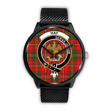 Load image into Gallery viewer, Hay Modern Clans ,Silver Metal Link watch, leather steel watch, tartan watch, tartan watches, clan watch, scotland watch, merry christmas, cyber Monday, halloween, black Friday