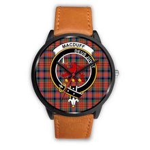 Load image into Gallery viewer, MacDuff Ancient Clans ,Pink Leather watch, leather steel watch, tartan watch, tartan watches, clan watch, scotland watch, merry christmas, cyber Monday, halloween, black Friday