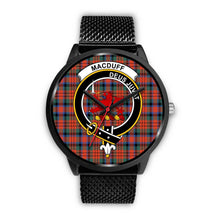 Load image into Gallery viewer, MacDuff Ancient Clans ,Rose Gold Metal Mesh watch, leather steel watch, tartan watch, tartan watches, clan watch, scotland watch, merry christmas, cyber Monday, halloween, black Friday