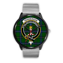 Load image into Gallery viewer, Henderson Modern Clans ,Rose Gold Metal Link watch, leather steel watch, tartan watch, tartan watches, clan watch, scotland watch, merry christmas, cyber Monday, halloween, black Friday
