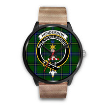 Load image into Gallery viewer, Henderson Modern Clans ,Brown Leather watch, leather steel watch, tartan watch, tartan watches, clan watch, scotland watch, merry christmas, cyber Monday, halloween, black Friday