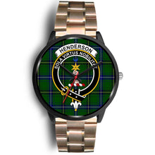 Load image into Gallery viewer, Henderson Modern Clans ,Black Leather watch, leather steel watch, tartan watch, tartan watches, clan watch, scotland watch, merry christmas, cyber Monday, halloween, black Friday