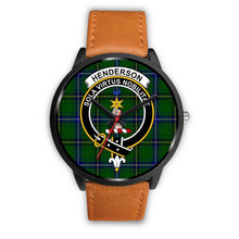 Load image into Gallery viewer, Henderson Modern Clans ,Pink Leather watch, leather steel watch, tartan watch, tartan watches, clan watch, scotland watch, merry christmas, cyber Monday, halloween, black Friday
