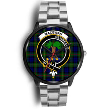 Load image into Gallery viewer, MacEwan Clans ,Rose Gold Metal Link watch, leather steel watch, tartan watch, tartan watches, clan watch, scotland watch, merry christmas, cyber Monday, halloween, black Friday