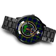 Load image into Gallery viewer, MacEwan Clans ,Brown Leather watch, leather steel watch, tartan watch, tartan watches, clan watch, scotland watch, merry christmas, cyber Monday, halloween, black Friday