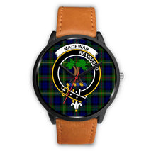 Load image into Gallery viewer, MacEwan Clans ,Pink Leather watch, leather steel watch, tartan watch, tartan watches, clan watch, scotland watch, merry christmas, cyber Monday, halloween, black Friday