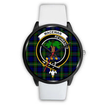 Load image into Gallery viewer, MacEwan Clans ,Silver Metal Mesh watch, leather steel watch, tartan watch, tartan watches, clan watch, scotland watch, merry christmas, cyber Monday, halloween, black Friday
