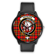 Load image into Gallery viewer, Hepburn Clans ,Black Metal Mesh watch, leather steel watch, tartan watch, tartan watches, clan watch, scotland watch, merry christmas, cyber Monday, halloween, black Friday