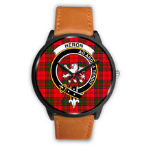 Load image into Gallery viewer, Heron Clans ,Pink Leather watch, leather steel watch, tartan watch, tartan watches, clan watch, scotland watch, merry christmas, cyber Monday, halloween, black Friday
