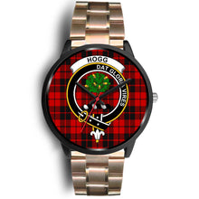 Load image into Gallery viewer, Hog Clans ,Black Leather watch, leather steel watch, tartan watch, tartan watches, clan watch, scotland watch, merry christmas, cyber Monday, halloween, black Friday