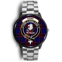 Load image into Gallery viewer, Home Modern Clans ,Black Metal Link watch, leather steel watch, tartan watch, tartan watches, clan watch, scotland watch, merry christmas, cyber Monday, halloween, black Friday