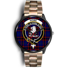 Load image into Gallery viewer, Home Modern Clans ,Black Leather watch, leather steel watch, tartan watch, tartan watches, clan watch, scotland watch, merry christmas, cyber Monday, halloween, black Friday
