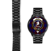 Load image into Gallery viewer, Home Modern Clans ,Black Leather watch, leather steel watch, tartan watch, tartan watches, clan watch, scotland watch, merry christmas, cyber Monday, halloween, black Friday
