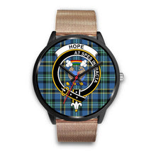 Load image into Gallery viewer, Hope Clans ,Brown Leather watch, leather steel watch, tartan watch, tartan watches, clan watch, scotland watch, merry christmas, cyber Monday, halloween, black Friday
