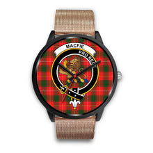 Load image into Gallery viewer, Macfie Clans ,Brown Leather watch, leather steel watch, tartan watch, tartan watches, clan watch, scotland watch, merry christmas, cyber Monday, halloween, black Friday