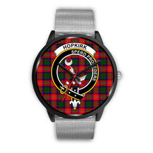 Load image into Gallery viewer, Hopkirk Tartan Clans ,Rose Gold Metal Link watch, leather steel watch, tartan watch, tartan watches, clan watch, scotland watch, merry christmas, cyber Monday, halloween, black Friday