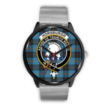 Load image into Gallery viewer, Horsburgh Clans ,Rose Gold Metal Link watch, leather steel watch, tartan watch, tartan watches, clan watch, scotland watch, merry christmas, cyber Monday, halloween, black Friday