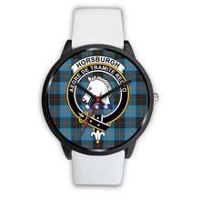 Load image into Gallery viewer, Horsburgh Clans ,Silver Metal Mesh watch, leather steel watch, tartan watch, tartan watches, clan watch, scotland watch, merry christmas, cyber Monday, halloween, black Friday