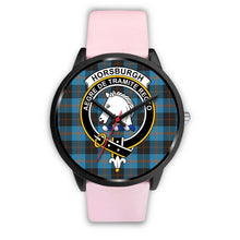 Load image into Gallery viewer, Horsburgh Clans ,Silver Metal Link watch, leather steel watch, tartan watch, tartan watches, clan watch, scotland watch, merry christmas, cyber Monday, halloween, black Friday