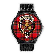 Load image into Gallery viewer, MacGillivray Modern Clans ,Black Metal Mesh watch, leather steel watch, tartan watch, tartan watches, clan watch, scotland watch, merry christmas, cyber Monday, halloween, black Friday