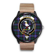 Load image into Gallery viewer, Hunter Modern Clans ,Brown Leather watch, leather steel watch, tartan watch, tartan watches, clan watch, scotland watch, merry christmas, cyber Monday, halloween, black Friday
