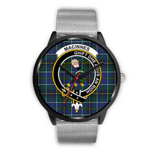 Load image into Gallery viewer, MacInnes Modern Clans ,Rose Gold Metal Link watch, leather steel watch, tartan watch, tartan watches, clan watch, scotland watch, merry christmas, cyber Monday, halloween, black Friday