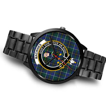 Load image into Gallery viewer, MacInnes Modern Clans ,Brown Leather watch, leather steel watch, tartan watch, tartan watches, clan watch, scotland watch, merry christmas, cyber Monday, halloween, black Friday