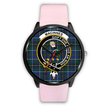 Load image into Gallery viewer, MacInnes Modern Clans ,Silver Metal Link watch, leather steel watch, tartan watch, tartan watches, clan watch, scotland watch, merry christmas, cyber Monday, halloween, black Friday