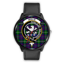 Load image into Gallery viewer, Inglis Modern Clans ,Black Metal Mesh watch, leather steel watch, tartan watch, tartan watches, clan watch, scotland watch, merry christmas, cyber Monday, halloween, black Friday