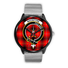 Load image into Gallery viewer, MacIntyre Modern Clans ,Rose Gold Metal Link watch, leather steel watch, tartan watch, tartan watches, clan watch, scotland watch, merry christmas, cyber Monday, halloween, black Friday